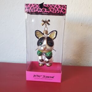 Betsey Johnson Gold and Green French Bulldog Ornament